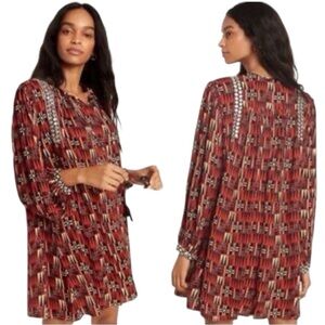 Anthropologie Verb By Pallavi Singhee Sarah Ted Cream & Black  Tunic dress